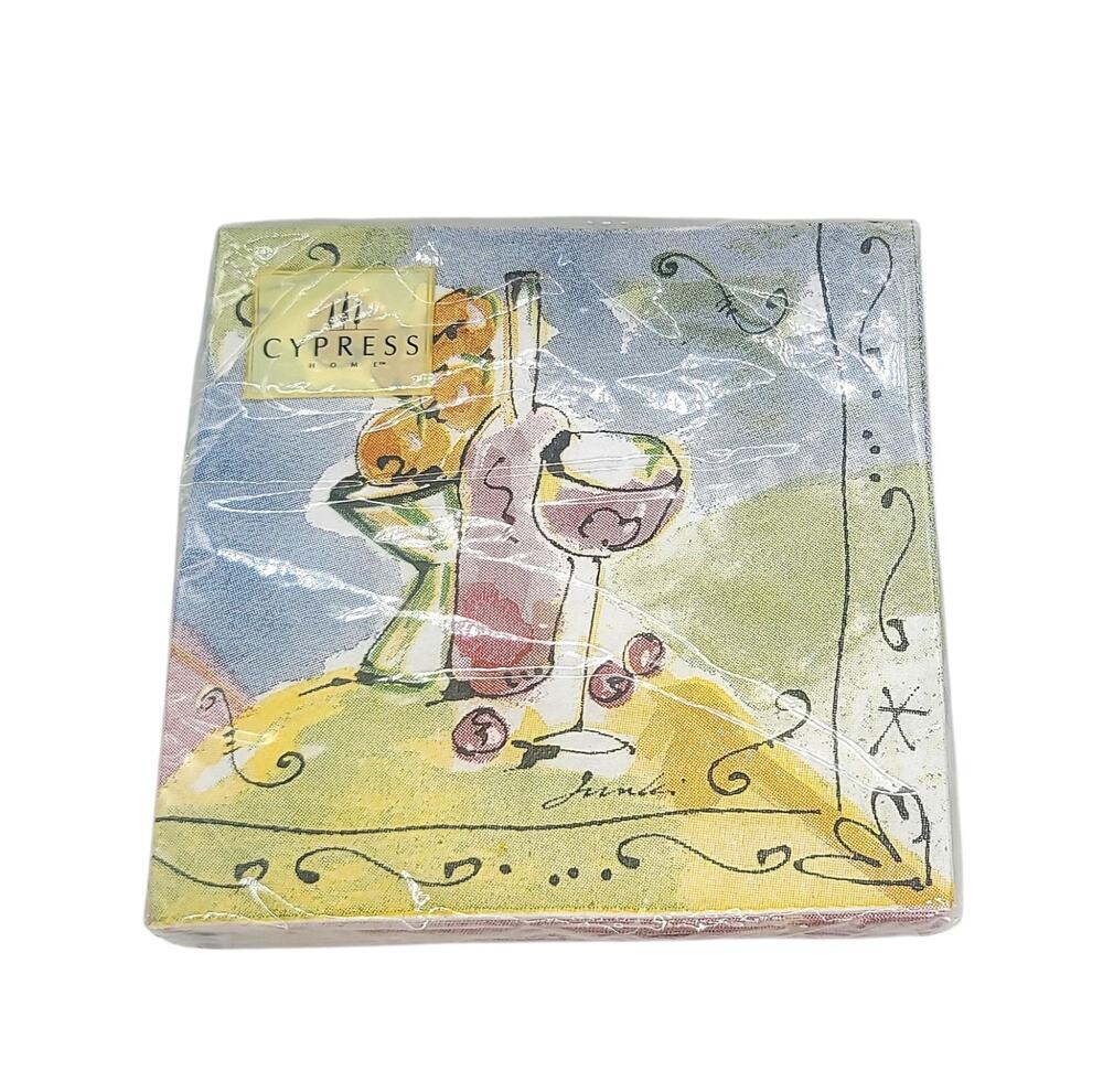NEW Vtg 2006 Julia Junkin Wine Cocktail Paper Napkins Set Of 20 3 Ply Retro M2
